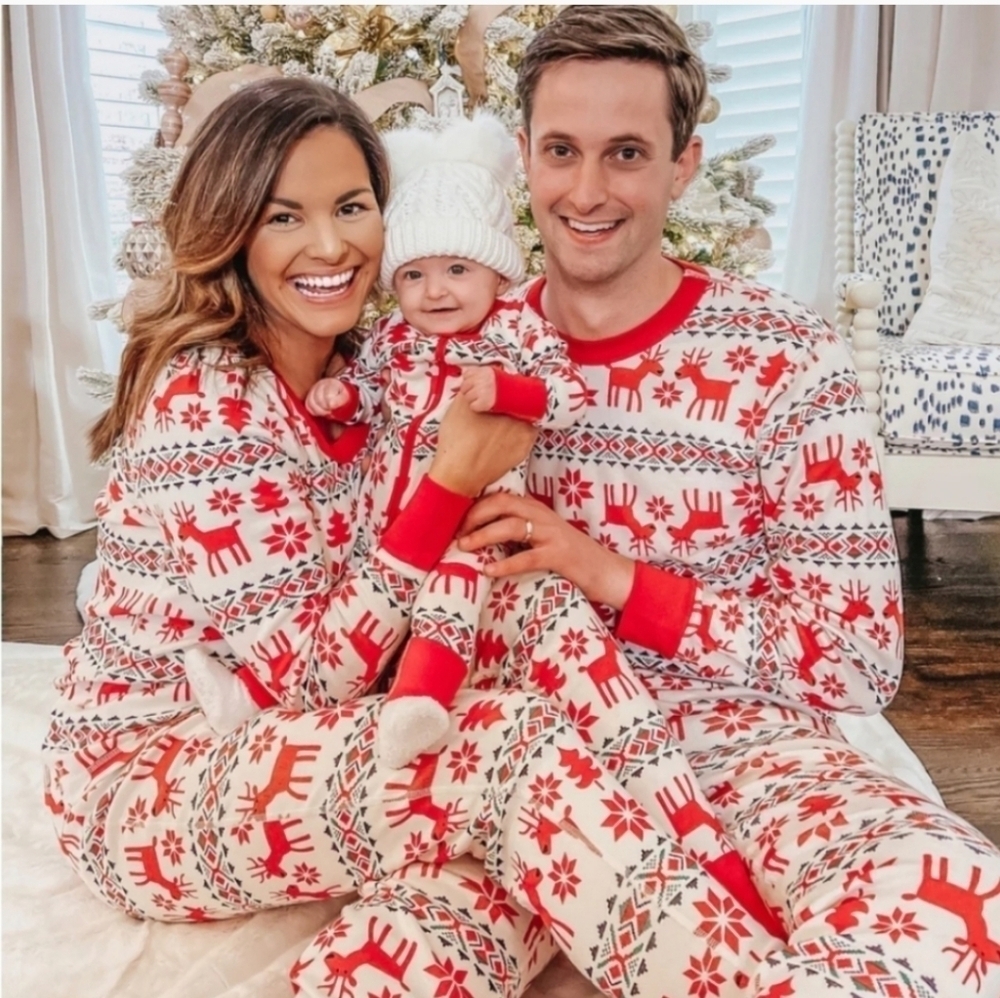 HANNA ANDERSSON Reindeer Christmas Holiday Organic Cotton Pajamas kids 10